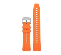 AZSHIW Correa de reloj de goma con junta convexa de 18 mm compatible con Casio 3299 AE-1200 AE1200 AE-1300/W-216 A158 F91W, correa de reloj de gel de sílice AE1200.(Orange-silver)