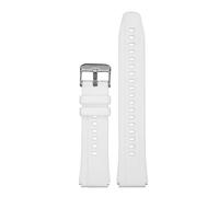 AZSHIW Correa de reloj de goma con junta convexa de 18 mm compatible con Casio 3299 AE-1200 AE1200 AE-1300/W-216 A158 F91W, correa de reloj de gel de sílice AE1200.(White-silver)