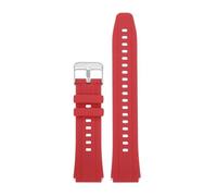 AZSHIW Correa de reloj de goma con junta convexa de 18 mm compatible con Casio 3299 AE-1200 AE1200 AE-1300/W-216 A158 F91W, correa de reloj de gel de sílice AE1200.(Red-silver)