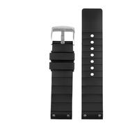 AZSHIW Correa de reloj de goma suave compatible con Cartier Sandoz Santos 100 de silicona for hombre y mujer, 20 mm, 23 mm, hebilla de acero inoxidable, accesorios.(02 black black pin,23mm)