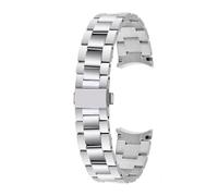 AZSHIW Correa de reloj de metal con extremo curvo sólido compatible con Omega Hippocampus 150, correa AT150 300 for hombre, cadena de acero inoxidable, pulsera de 20 mm.