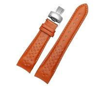 AZSHIW Correa de reloj de piel con interfaz curva compatible con Mido Multifort Series M025.407 M025.627 M005.430. Correa de piel de vacuno de 22 y 23 mm.(Brown-Silver,23mm)