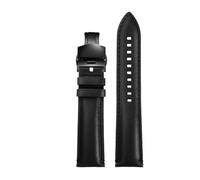 AZSHIW Correa de reloj de piel de vaca negra de 20 mm y 22 mm compatible con Armani Black Knight AR1918 AR1981 AR2447 AR60008 Fossil FS5061 FS5237 ME3052.(1black-black,22mm)