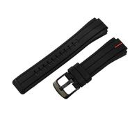 AZSHIW Correa de reloj de silicona con boca elevada compatible con Timex Tide T2n720 Tw2t76300 T2n721 Correa de reloj suave y cómoda impermeable a prueba de sudor de 16 mm(Black Red-Black)