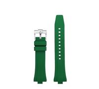 AZSHIW Correa de reloj goma compatible con la colección Citizen TSUYOSA NJ0150 NJ0151 ME FKM pulsera liberación rápida unisex 9 mm(Green-silver)