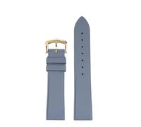 AZSHIW Correa de reloj liberación rápida FKM 15,5/17,5mm Compatible con la serie Cartier Santos Dumont, pulsera goma hebilla aguja for(Grey-gold,17.5mm-width)