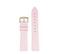 AZSHIW Correa de reloj liberación rápida FKM 15,5/17,5mm Compatible con la serie Cartier Santos Dumont, pulsera goma hebilla aguja for(Pink- gold,15.5mm-width)