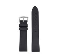 AZSHIW Correa de reloj liberación rápida FKM 15,5/17,5mm Compatible con la serie Cartier Santos Dumont, pulsera goma hebilla aguja for(Black-silver,17.5mm-width)