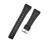 AZSHIW Correa de repuesto de silicona impermeable compatible con Casio W800H, correa de PU negra compatible con AE1200 SGW400H, correa de reloj de goma de 18 mm, accesorios.(Black-silver,22mm)