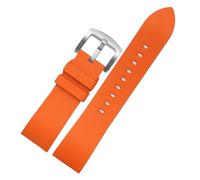 AZSHIW Correa de silicona impermeable for reloj Casio EDIFICE ECB-20, EQB-800BL, 500, 900, EFR-303 y 304.(Orange-Silver)