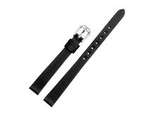 AZSHIW Correas de Reloj Banda de Reloj de Cinta de Seda Fina Compatible con Correa de Reloj Tamaño pequeño Rojo Blanco 6 | 8 | 10 | 12 | 14mm(Black,10mm)