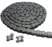 AZSSMUK Cadena de rodillos #35, material de acero al carbono de 5 pies con 2 eslabones de conexión, cadena industrial, 160 eslabones