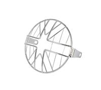 AZSUL Parrilla Para Faros De Parrilla Para Faro Motocicleta 65" Cubierta Protectora Rejilla Lámpara Frontal Negra Para Universal Y Cruiser(B Style Chrome)