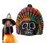 Aztec Death Whistle, Ceramic Skull Shaped Wind Instrument, Loud Spooky Sound Maker for Halloween, Bromas y entretenimiento al aire libre, 5,12 x 3,74 x 3,19 pulgadas