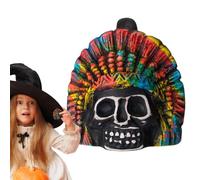 Aztec Death Whistle, Ceramic Skull Spooky Whistle, Instrumento de portátil, Herramienta de música popular, World Sound Maker for Outdoor, Indoor Performance, Collecting, 5.12x3.74x3.19in