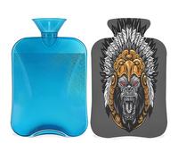 Aztec Gorilla - Botella de agua caliente con funda esponjosa, 2 L, gran capacidad, bolsa de agua para noches acogedoras, alivio del dolor, espalda, cuello y hombros