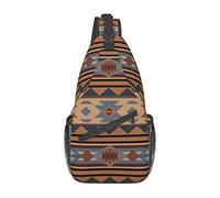 Aztec Grey Brown Sling Bag Crossbody Mochila,Bolsa de Pecho Ajustable Mochila de Hombro Informal Mochila de Viaje Senderismo Unisex
