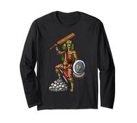 Azteca Guerrero Cráneo Antiguo Maya Mitología Civilización Manga Larga