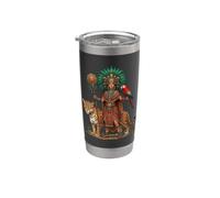 Azteca Jaguar Guerrero Maya Indígena México Cultura Arte Vaso térmico de acero inoxidable de doble pared