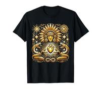 Azteca México Sol Dios Corazón Serpiente Símbolos Camiseta