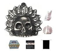 Aztecc Death Whistle,Authentic Ceramic with Bone-Chilling Screams,Up to125 Decibels Amazing Volume Unique Skull Whistle,Feather Whistles Suitable for Collectors,Halloween Lovers (Black-White)