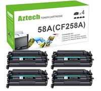 Aztech Cartucho de tóner compatible de repuesto para impresora HP 58A CF258A 58X CF258X Pro M404n M404dn MFP M428fdw M428dw M428fdn (negro, 4 unidades)