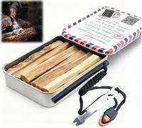 Azttior Kit Supervivencia Encendedor Pedernal Ferrocerio, Chisquero Supervivencia Incluye Varilla Magnesio,Yesca,Rascador,Caja Metal, Pedernal Supervivencia per Camping Senderismo Bushcraft