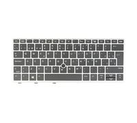 AZUBAYCOM SP Spanish Layout - Teclado para portátil HP Elitebook 735 G5 G6, 830 G5 G6, 836 G5 G6, L07676-071 L13698-071 V16276CK1, con marco plateado, con TrackPointer