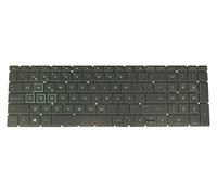 AZUBAYCOM Spanish Español Layout - Teclado portátil para HP 17-cd000ns 17-cd0001ns 17-cd0002ns 17-cd0003ns 17-cd0004ns 17-cd0005ns 17-cd0006ns 17-cd0000006ns 07ns Green BackbackbackbackLuz