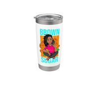 Azúcar morena chica negra mágica melanina poppin sista reina mamá Vaso térmico de acero inoxidable de doble pared