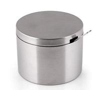 Azucarero de acero inoxidable con tapa, cuchara, frasco de condimentos, contenedor de condimentos, tarro de utensilios de cocina con tapa y cuchara