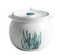 azucarero de cerámica, Azucarero con tapa, cuchara y asa, cerámica blanca, 1000 ml for cafetería(White-a)