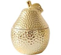 Azucarero de cerámica, azucarero dorado con tapa, azucarero for decoración del hogar, salero en forma de fruta, caja de condimentos, tarros de especias, caja de especias de cerámica con cuchara-pear-0