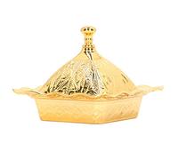 Azucarero, Tazón para Servir Dorado de Forma Cuadrada, Práctica y Práctica Tapa a Prueba de Polvo de Aleación de Zinc para el Hogar para la Cocina