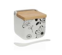 Azucarero Versa Cerámica Bambú Porcelana Dolomita 8 x 8 x 8 cm Flores - Marca: Versa - EAN: 8420327558589