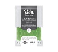 Azucren, Fondant 1 Kg, Pasta de Azucar, Perfecta para Cubrir Tartas, Modelar Decoraciones Sencillas y Flores o Decorar Cupcakes o Galletas, Con un Ligero Sabor a Limón, 1 Kg (Verde)