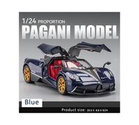 (Azul) 1:24 Simulación Pagani Modelo de coche de aleación con dragón chino Sonido y luz Retroceso Coche