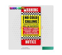 (Azul - 10 cm) No se permiten llamadas en frío, vendedores, ni captadores de clientes. Adhesivo para