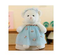 (Azul, 35 cm/13,78 pulgadas) Muñeco de peluche de oso, estilo pintura de Monet, cuento de hadas, vestido de flores,