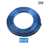 (Azul, 3M) Tira de moldura cromada para puerta de coche con pegamento suave de 3 m, resistente a la