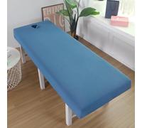 Azul,60x180cm/1.9x5.9ft,Masaje De Cama Con Orificio De La Cara,Cubierta De Masaje De Belleza Elástica De Belleza,Cubierta Protectora De Spa De Hojas De Masaje Impermeables