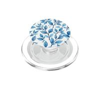 Azul Acuarela Hojas Hoja Patrón Crema Blanco Floral PopSockets PopGrip para MagSafe