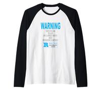 Azul ADVERTENCIA: Truth Telling Villain Blue Graphic Camiseta Manga Raglan