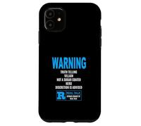 Azul ADVERTENCIA: Truth Telling Villain Blue Graphic Carcasa para iPhone 11