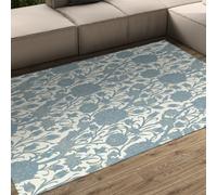 Azul Alfombra 60x90 para el salón Alfombrilla Vintage Florales de Vine Grandes Tapete con Respaldo Antideslizante Moderna Neutra Lavable Dormitorio Comedor Oficina en casa guardería