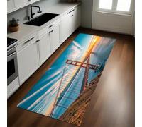 Azul Alfombra de Cocina 50 x 80 cm Puente Golden Gate, San Francisco Antideslizante y Lavable, Camino Multiusos Resistente al Desgaste, Antimanchas, Ideal para Bajo Fregadero y Fogones