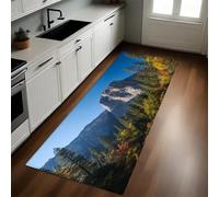 Azul Alfombra de Cocina Montañas del Geoparque 50 x 80 cm Antideslizante y Lavable, Tapetes para Cocina, Pasillo, Comedor y Entrada