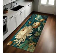 Azul Alfombras Antideslizantes y Felpudos de Cocina Crisantemo Dorado 50 x 80 cm Antifatiga Duraderas y Lavables para Cocina y Comedor