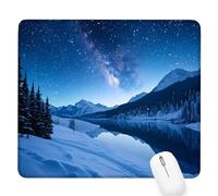 Azul Alfombrilla de Ratón Pequeña para Juegos de Velocidad, Mouse Pad Cielo Estrellado 300x250x3mm Alfombrillas Ratón Tamaño Pequeña Bordes Cosidos, Antideslizante Alfombrilla Escritorio Mujer D-603