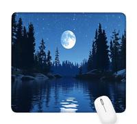 Azul Alfombrilla de Ratón Pequeña para Juegos de Velocidad, Mouse Pad Luna 260x210x3mm Alfombrillas Ratón Tamaño Pequeña Bordes Cosidos, Impermeable, Antideslizante Alfombrilla Escritorio Mujer D-883
